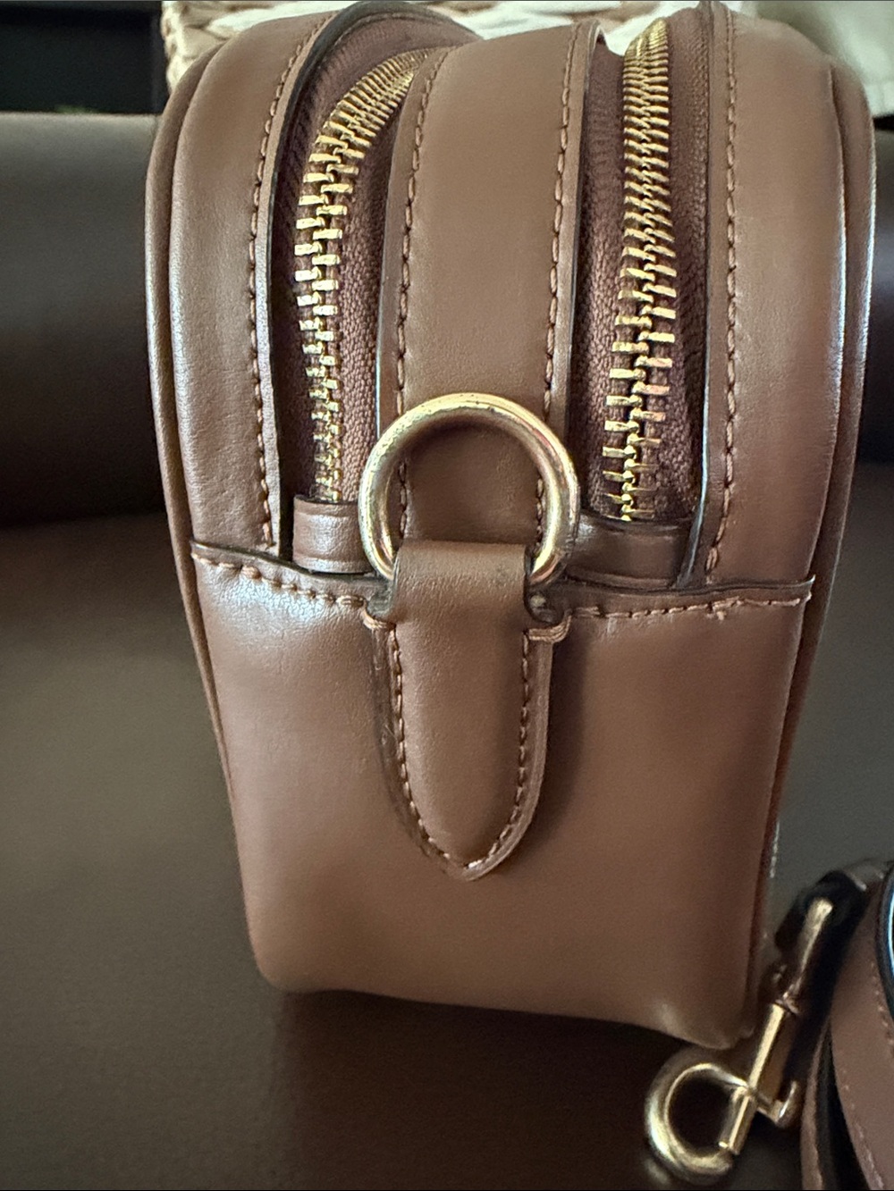 Coach Brown Signature Canvas Crossbody with Leather Trim - Picture 3 of 15